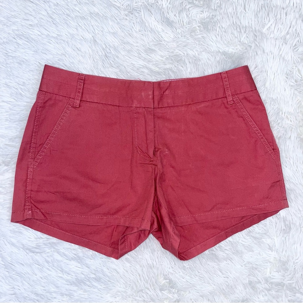J. CREW 100% Cotton Chino Broken-In Red Pink Shorts 4